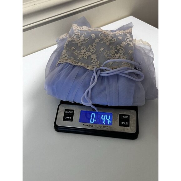 Vintage Aristocraft Blue Lace Nightgown Medium 1960s Retro Sheer Lined - Picture 8 of 8
